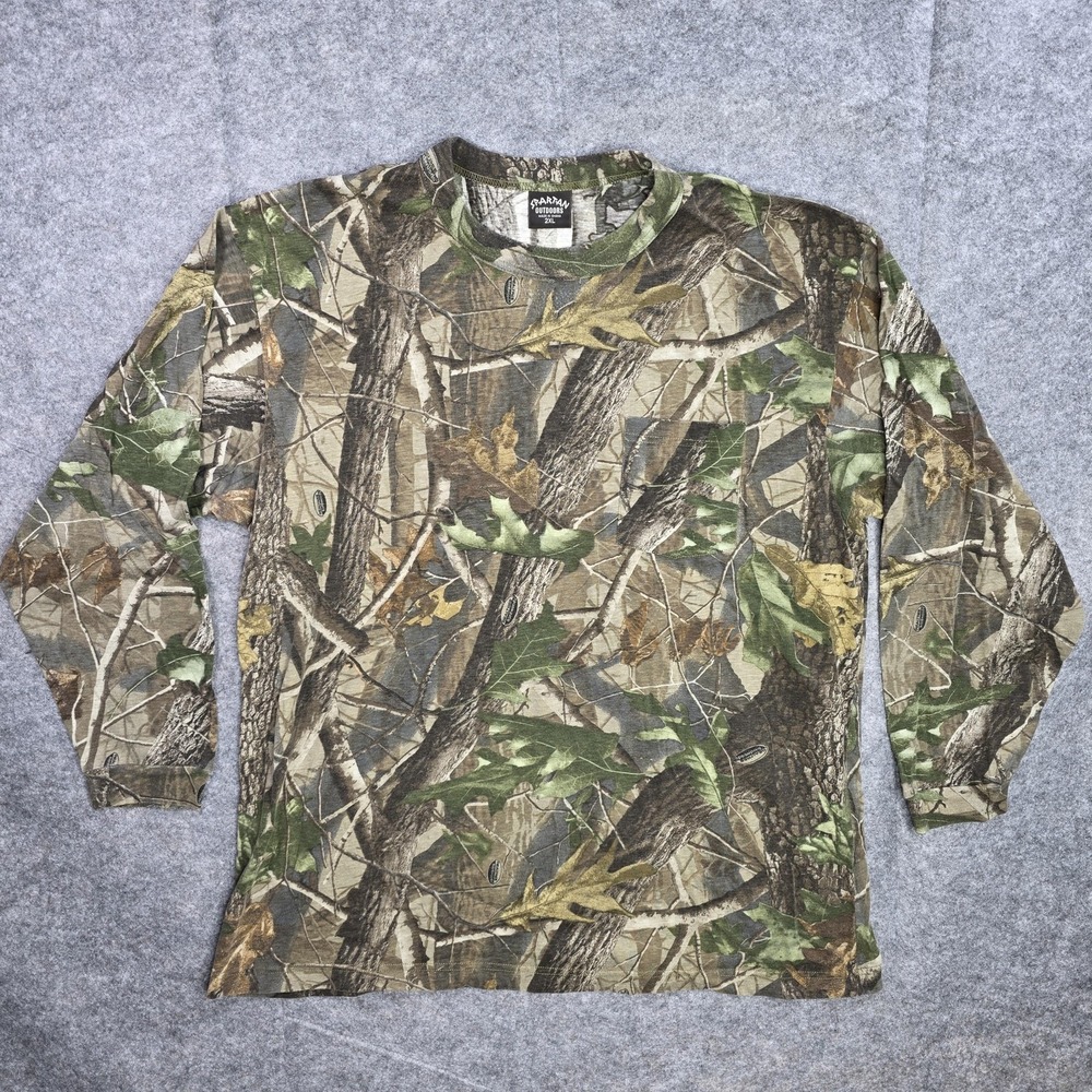 Spartan Outdoors Shirt‎ Mens 2XL Camo Realtree Long Sleeve Hunting Pocket Crew